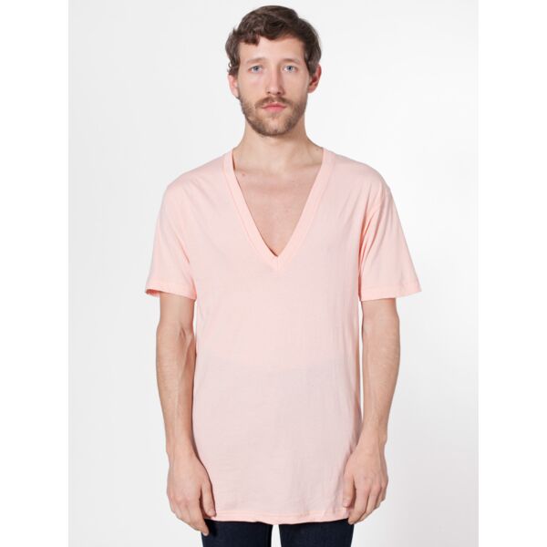 6456 Sheer Jersey V-Neck S/S Summer T-Shirt Thumbnail