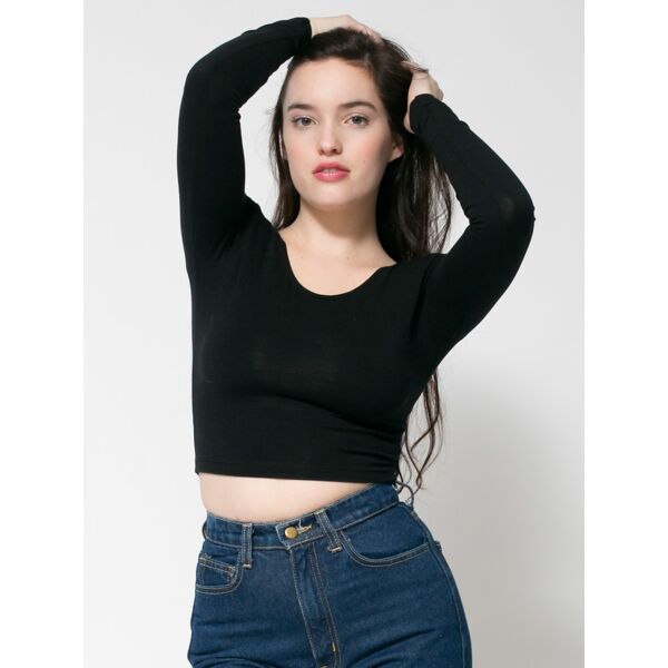 8379 L/S Cotton Spandex Jersey Crop Top Thumbnail