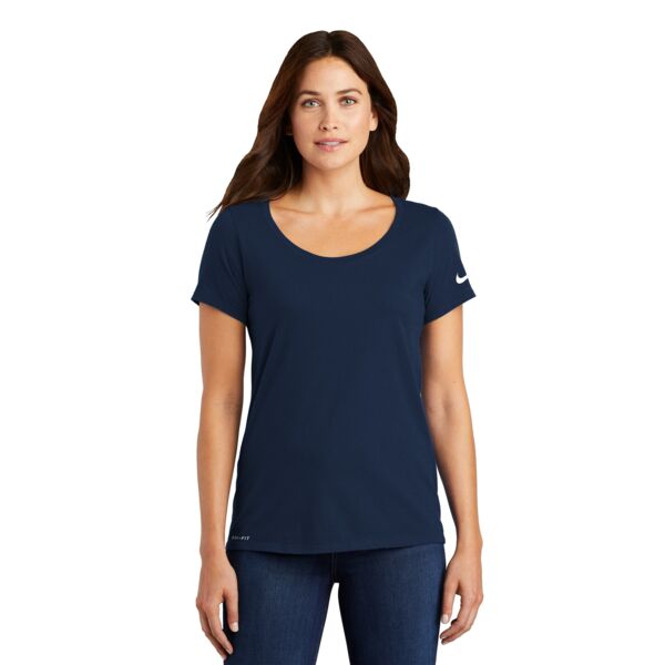 Ladies Dri FIT Cotton/Poly Scoop Neck Tee Thumbnail